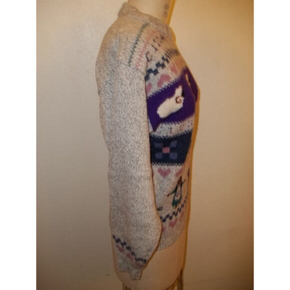 Woolrich Vintage Heather Gray Sampler Print Sweater M - Picture 4 of 12